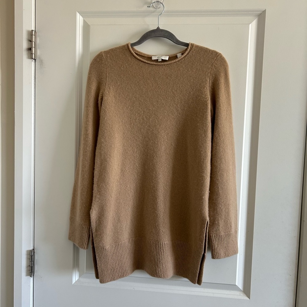 VINCE Tan 100% Cashmere Sweater XS - Picture 9 of 10